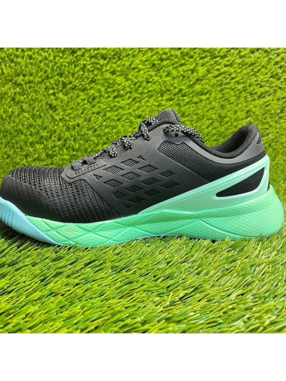 Reebok Nanoflex TR Womens Size 6.5 Black Green Composite Toe Safety Work Shoes - Picture 2 of 10
